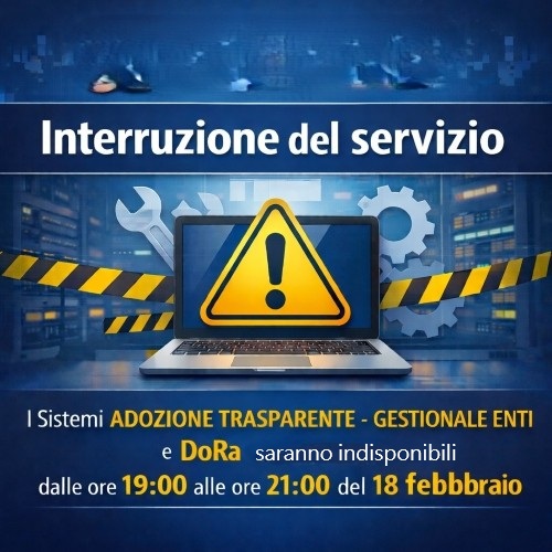Comunicazione di interruzione temporanea dei servizi